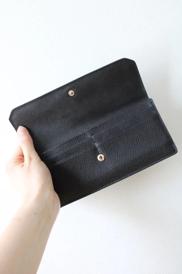 Michael Kors Rings Hayes Flat Leather Black Wallet