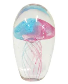 Mini Handblown Glass Blue Pink Jellyfish 1x2 BARRYOWEN Rings