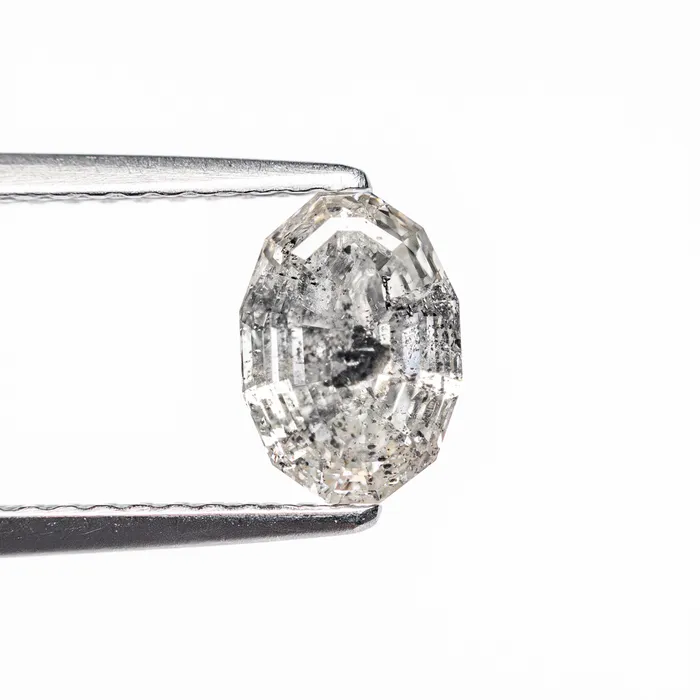 Misfit Diamonds Rings Salt and Pepper Step Cut Diamond 107ct Geo Oval