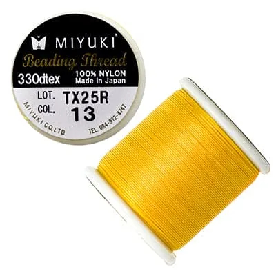 Miyuki Beading Thread50 Meter SpoolColor 13 Yellow Peppy Beads Necklaces