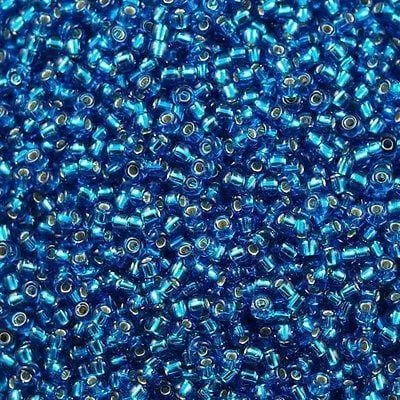 Miyuki Seed Beads 80 Silver Lined Capri Blue 0025 Peppy Beads Rings
