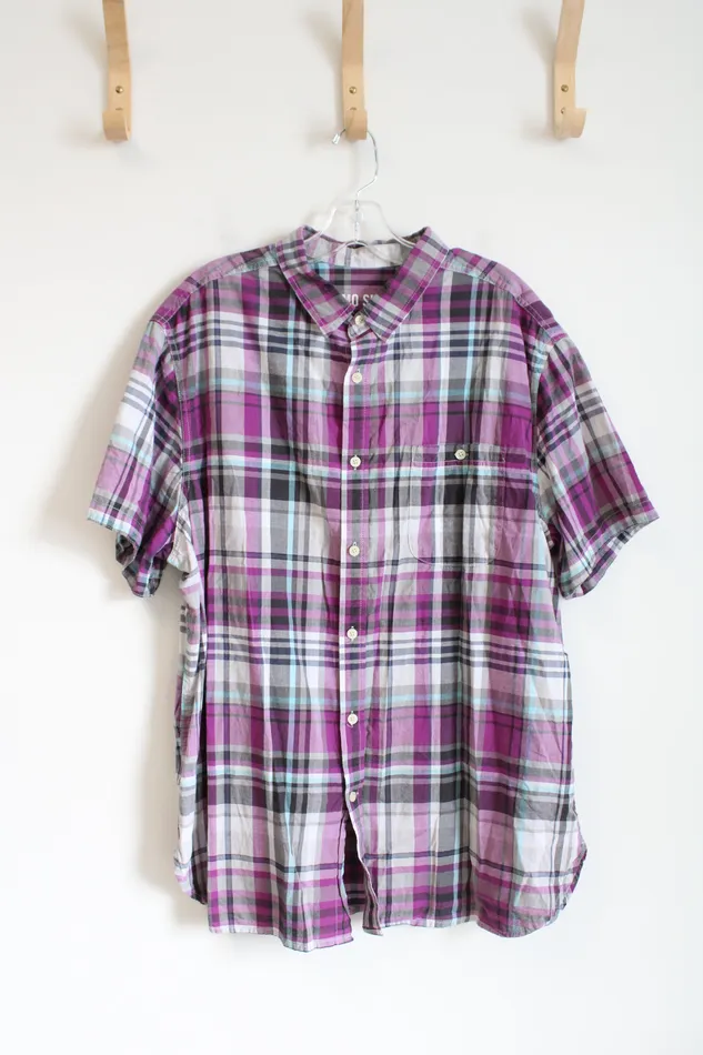 Mossimo Supply Co Earrings Mossimo Supply Co Purple Plaid Short Sleeve Shirt XL Mossimo Supply Co Earrings Mossimo Supply Co Purple Plaid Short Sleeve Shirt XL