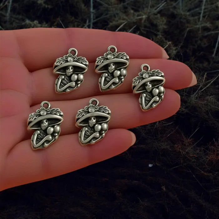 Necklaces Antique Silver Plated Skeleton Day of the Dead Maracas Charms Halloween Collection 5 pcs in a pack Peppy Beads Necklaces Antique Silver Plated Skeleton Day of the Dead Maracas Charms Halloween Collection 5 pcs in a pack Peppy Beads
