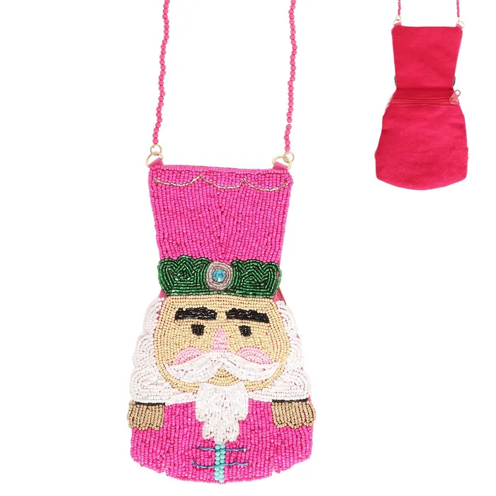 Necklaces CHRISTMAS NUTCRACKER BEAD EMBELLISHED BAG Something Special LA