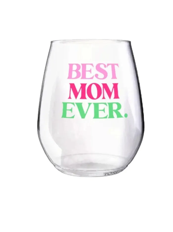 Necklaces Clairebella Mom Stemless Wine Glass