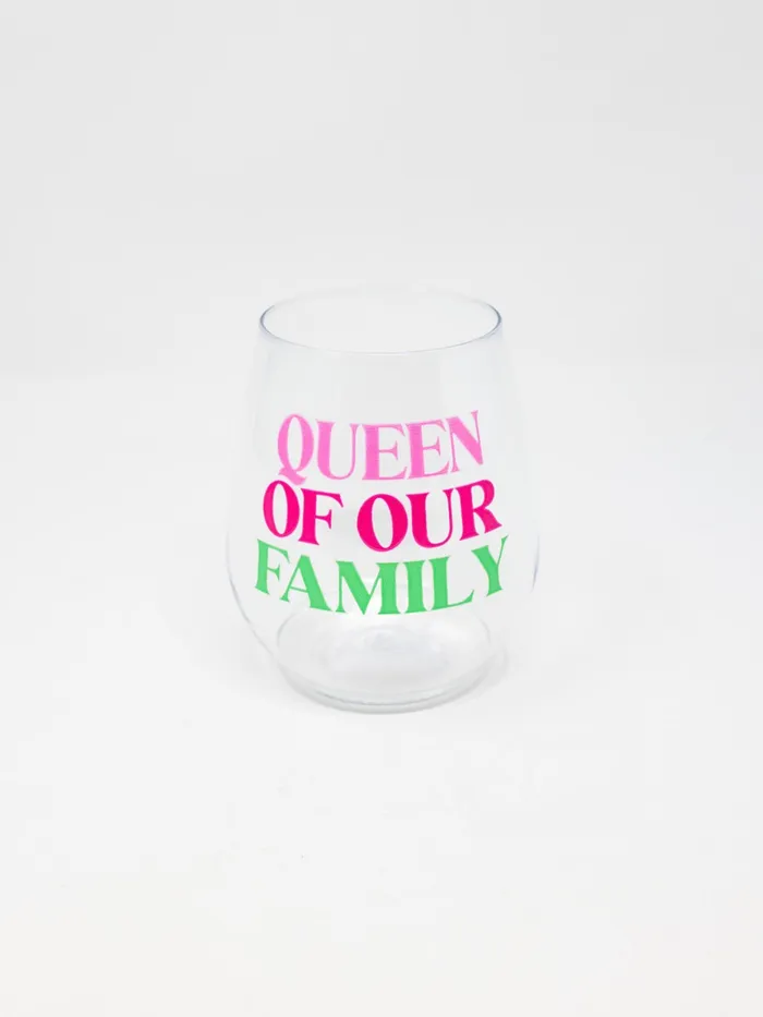 Necklaces Clairebella Mom Stemless Wine Glass