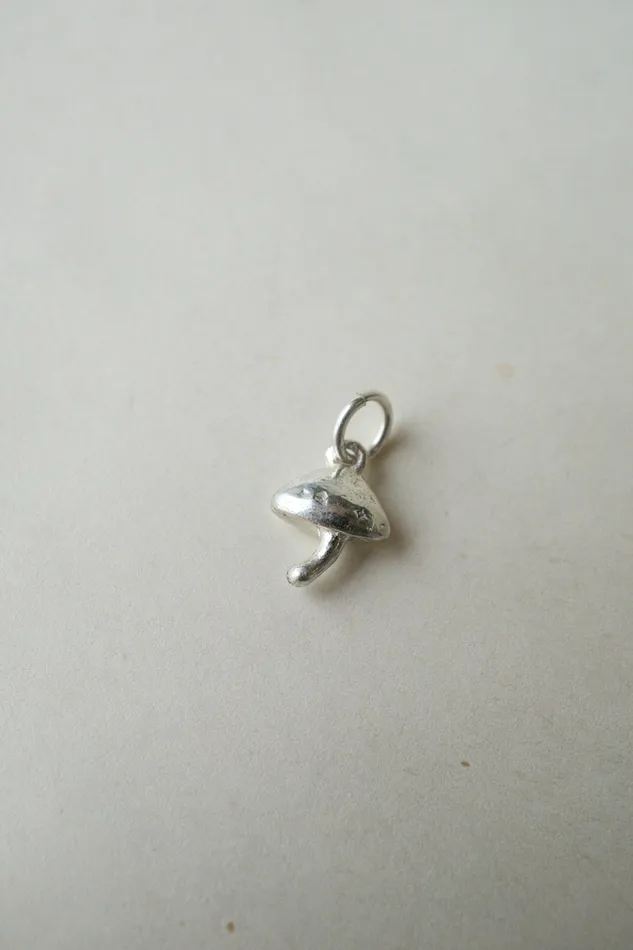 Necklaces Foe Dear Sterling Silver Mushroom Charm Pendant Readytoship