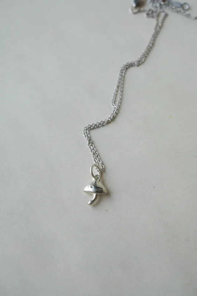 Necklaces Foe Dear Sterling Silver Mushroom Charm Pendant Readytoship