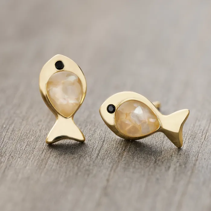 Necklaces Gold Sterling Silver Sand Fishie Studs Mother of Pearl Chadds Ford Jewelry