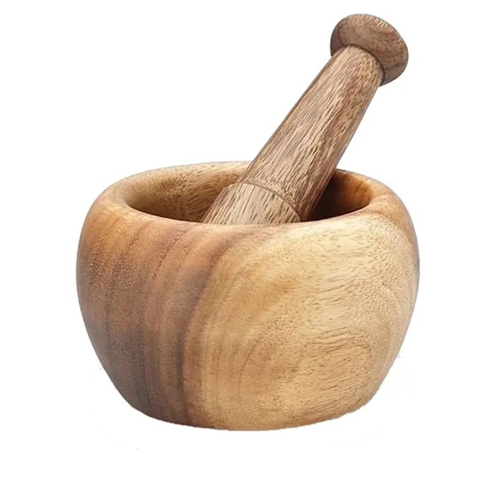 Necklaces ISLANDERGRP Monkeypod Wood Mortar and Pestle with Satin Finish
