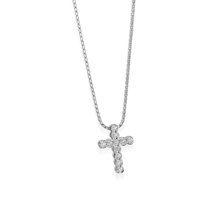 Necklaces John Atencio Paloma Petite Diamond Cross Pendant Necklace