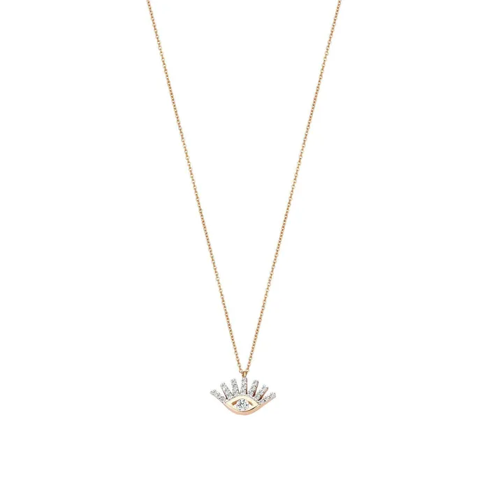 Necklaces Kismet by Milka Evil Eye Slim Chain Necklace