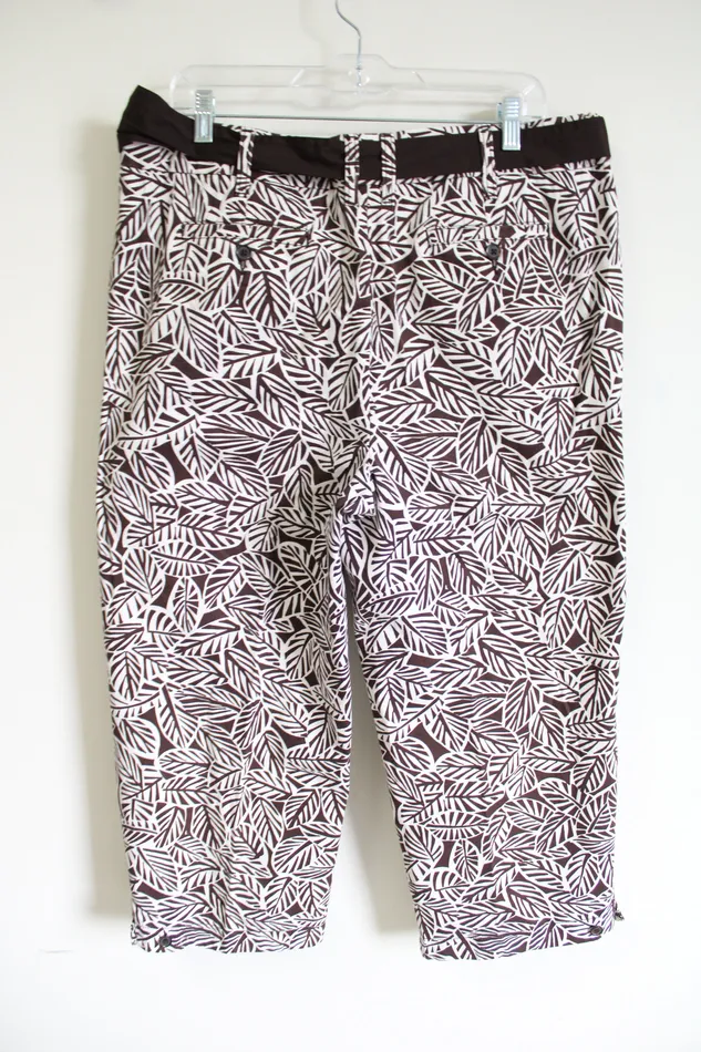 Necklaces Lands End NEW Lands End Brown Leaf Patterned Capri 14