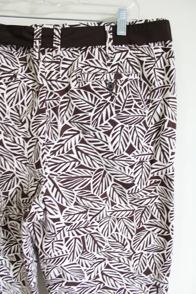 Necklaces Lands End NEW Lands End Brown Leaf Patterned Capri 14