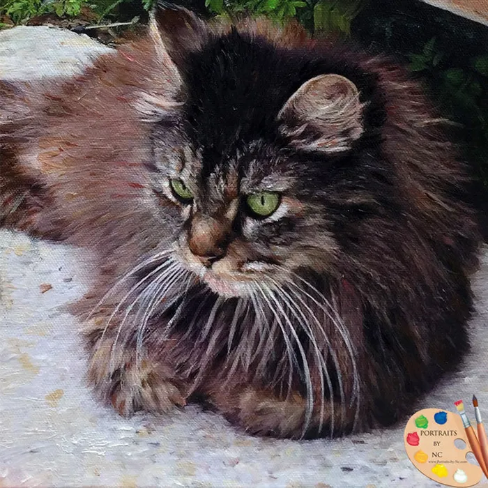 Necklaces Maine Coon Cat Custom Painted Digital Portrait Portraits by NC