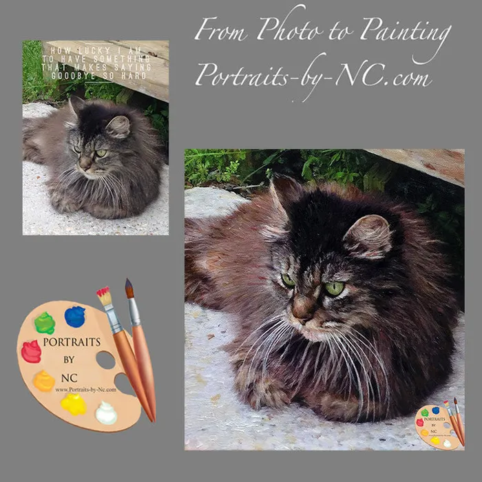 Necklaces Maine Coon Cat Custom Painted Digital Portrait Portraits by NC