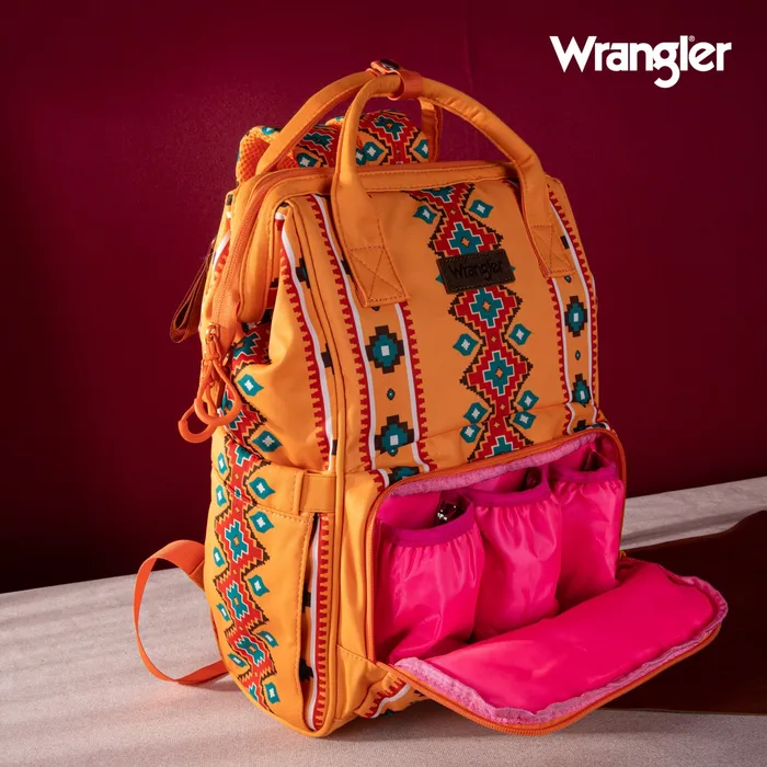 Necklaces MONTANA WEST WRANGLER ALLOVER AZTEC PRINTED BACKPACK LIGHT ORANGE