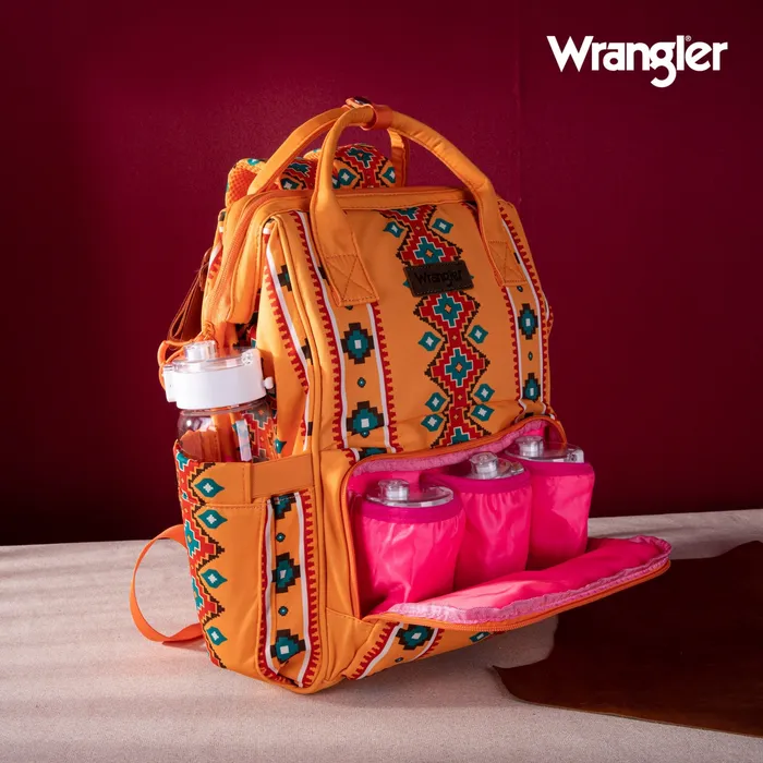 Necklaces MONTANA WEST WRANGLER ALLOVER AZTEC PRINTED BACKPACK LIGHT ORANGE