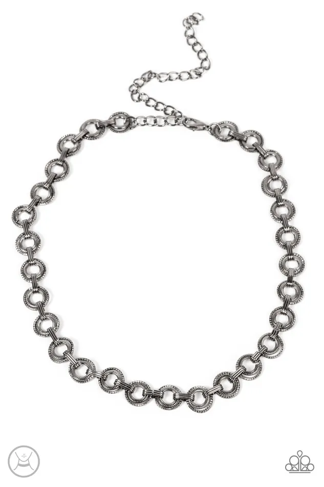 Necklaces Paparazzi Accessories Grit and Grind Black