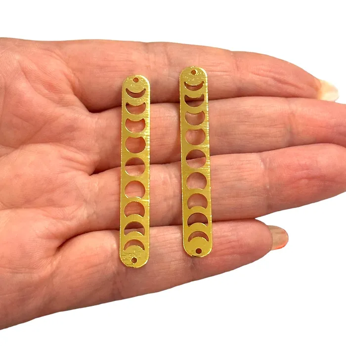 Necklaces Peppy Beads 24Kt Gold Plated Brass Brushed Phases of Moon Charms2 pcs in a pack Necklaces Peppy Beads 24Kt Gold Plated Brass Brushed Phases of Moon Charms2 pcs in a pack