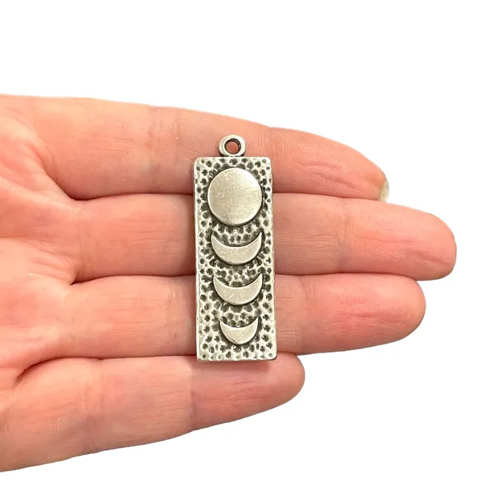 Necklaces Peppy Beads Antique Silver Plated Phases of Moon Charm