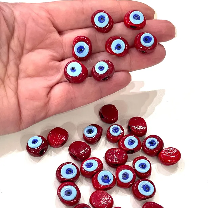 Necklaces Peppy Beads Traditional Turkish Artisan Handmade Glass Evil Eye Beads Large Hole Evil Eye Glass Beads 5 Beads per pack Necklaces Peppy Beads Traditional Turkish Artisan Handmade Glass Evil Eye Beads Large Hole Evil Eye Glass Beads 5 Beads per pack