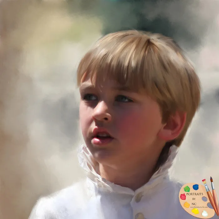 Necklaces Portraits by NC Custom Boy Portrait Young Prince