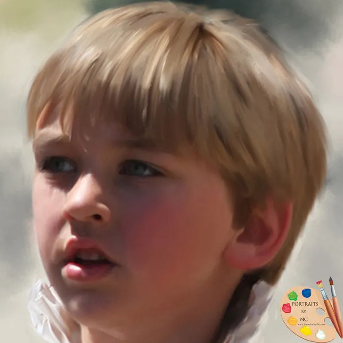 Necklaces Portraits by NC Custom Boy Portrait Young Prince