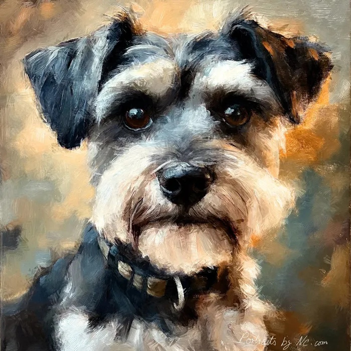 Necklaces Portraits by NC Schnauzer Puppy Dog Portrait of Maxi