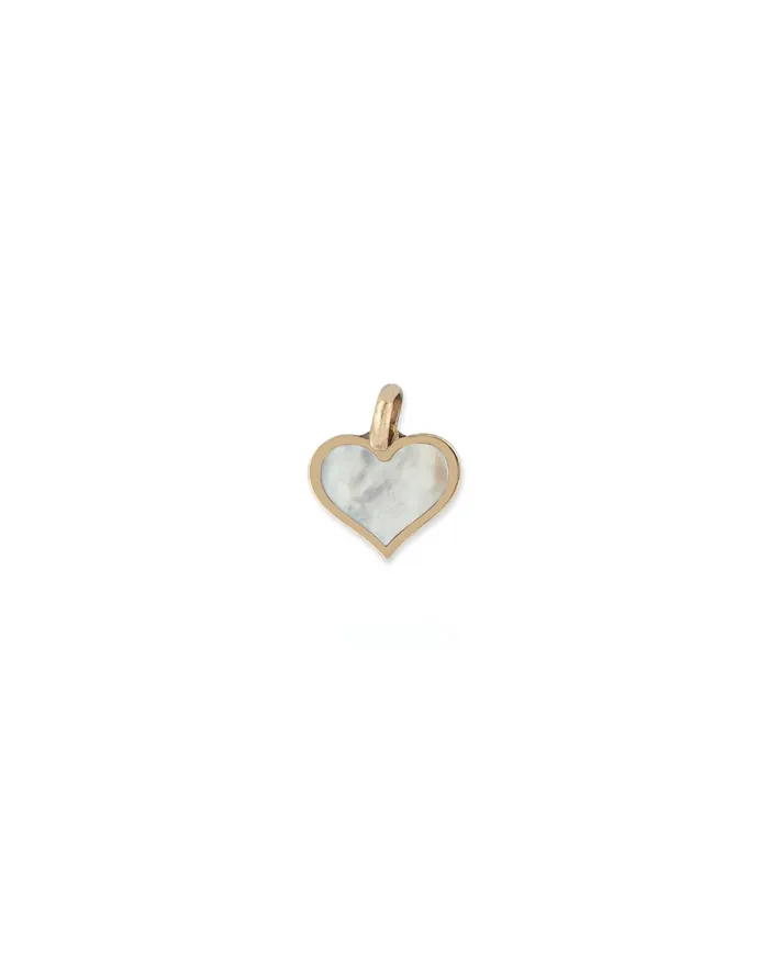 Necklaces RACHEL LYNN CHICAGO Yellow Gold and Mother of Pearl Heart Charm