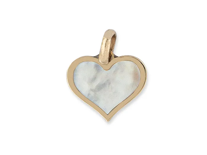 Necklaces RACHEL LYNN CHICAGO Yellow Gold and Mother of Pearl Heart Charm