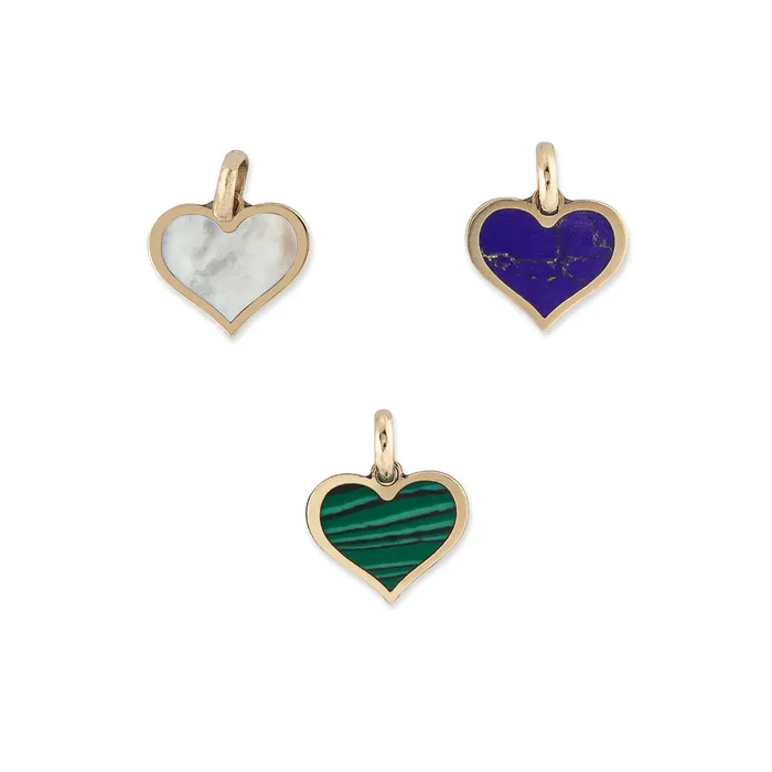 Necklaces RACHEL LYNN CHICAGO Yellow Gold and Mother of Pearl Heart Charm