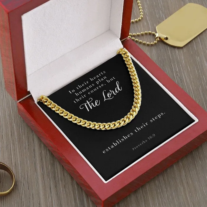 Necklaces ShineOn Fulfillment Cuban Link Chain Mens Necklace Proverbs 169
