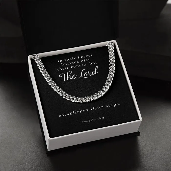 Necklaces ShineOn Fulfillment Cuban Link Chain Mens Necklace Proverbs 169