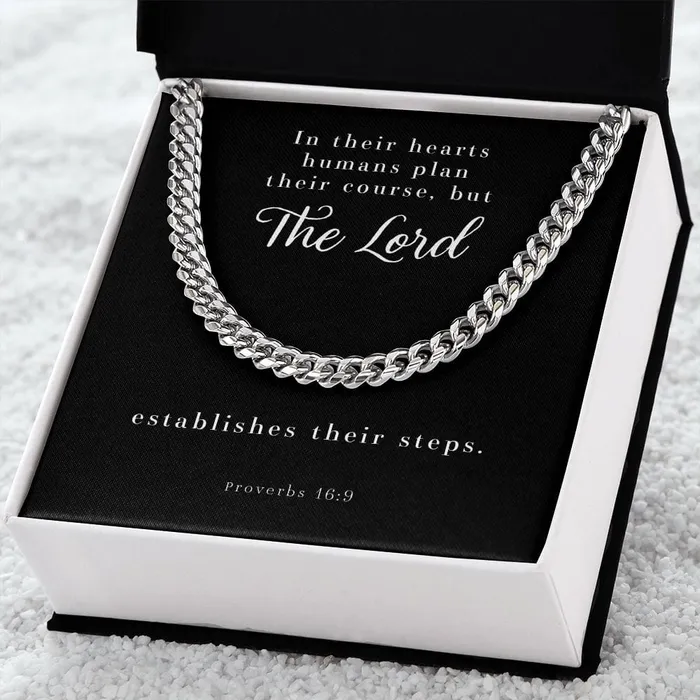 Necklaces ShineOn Fulfillment Cuban Link Chain Mens Necklace Proverbs 169