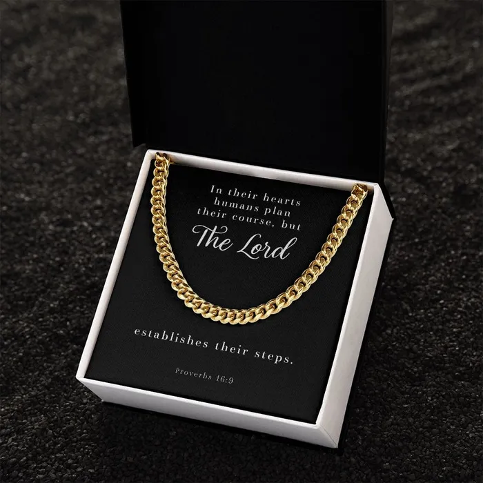 Necklaces ShineOn Fulfillment Cuban Link Chain Mens Necklace Proverbs 169