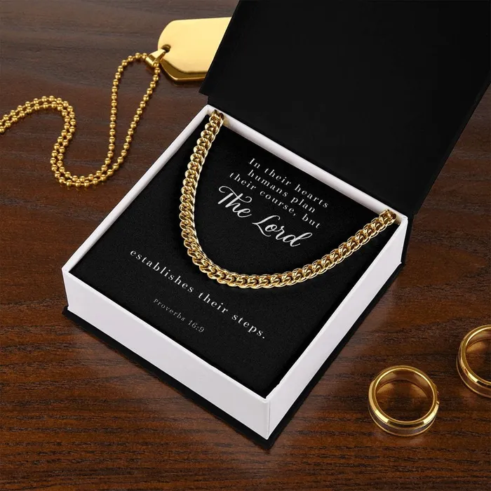 Necklaces ShineOn Fulfillment Cuban Link Chain Mens Necklace Proverbs 169