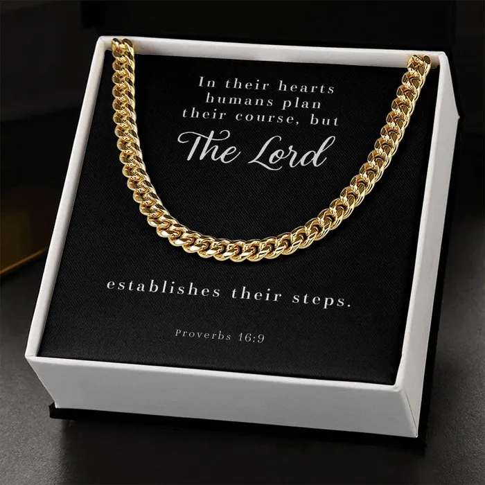 Necklaces ShineOn Fulfillment Cuban Link Chain Mens Necklace Proverbs 169