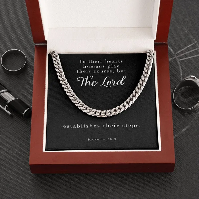 Necklaces ShineOn Fulfillment Cuban Link Chain Mens Necklace Proverbs 169