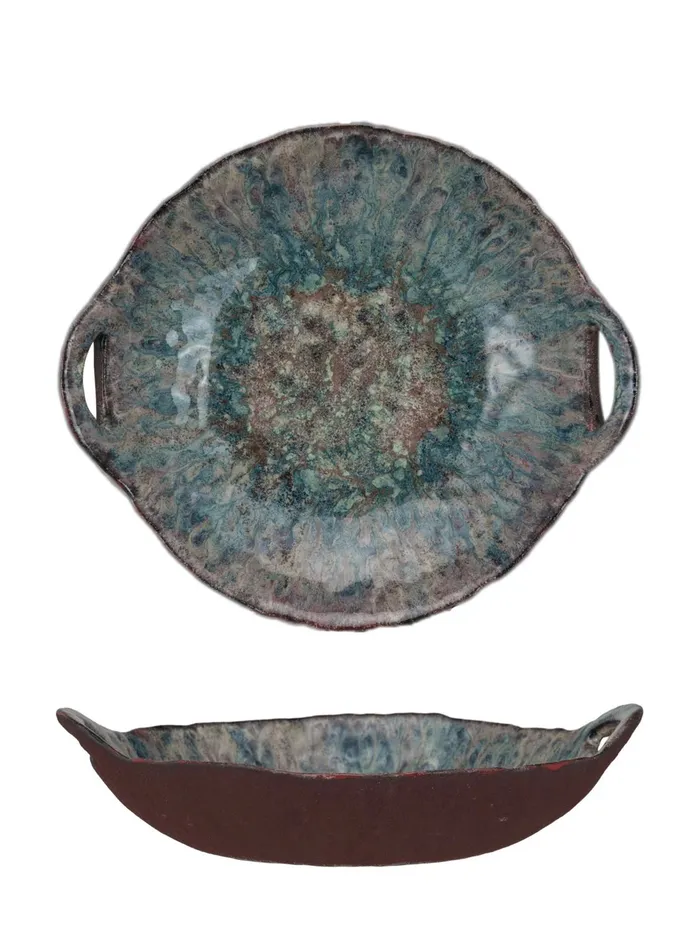 Necklaces Stoneware Bowl with Handles Creative CoOp