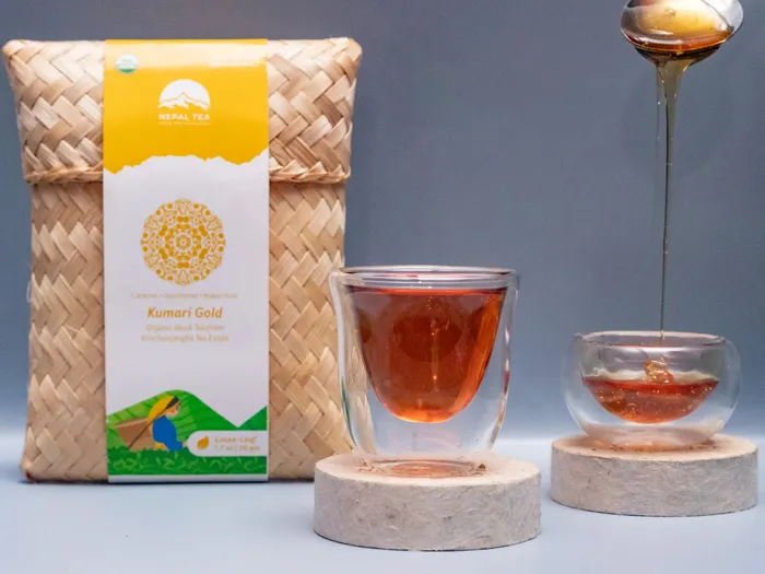 Nepal Tea Collective Necklaces Nepali Loose Leaf Black Tea Kumari Gold