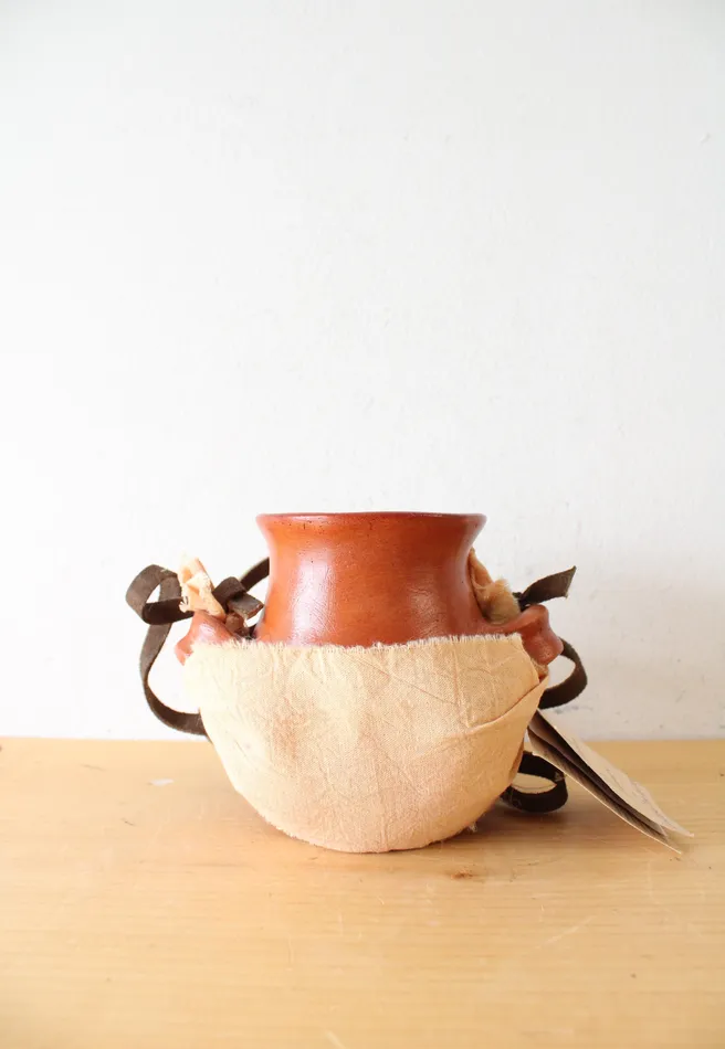 NEW Maku Xauris Orange Stoneware Pottery Crock Jubilee Thrift Earrings