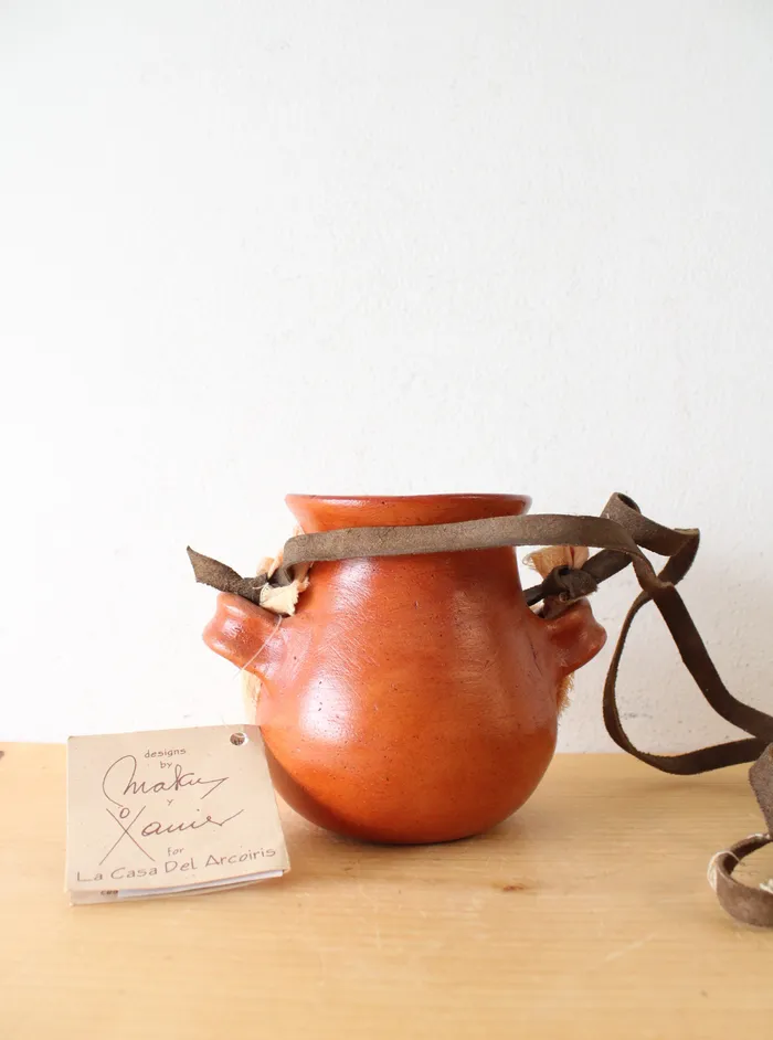 NEW Maku Xauris Orange Stoneware Pottery Crock Jubilee Thrift Earrings