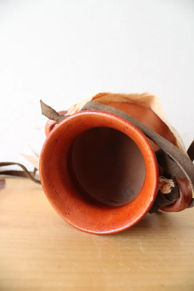 NEW Maku Xauris Orange Stoneware Pottery Crock Jubilee Thrift Earrings
