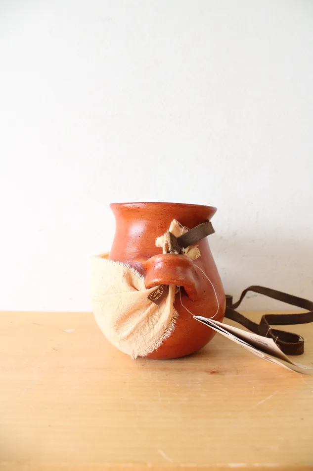 NEW Maku Xauris Orange Stoneware Pottery Crock Jubilee Thrift Earrings