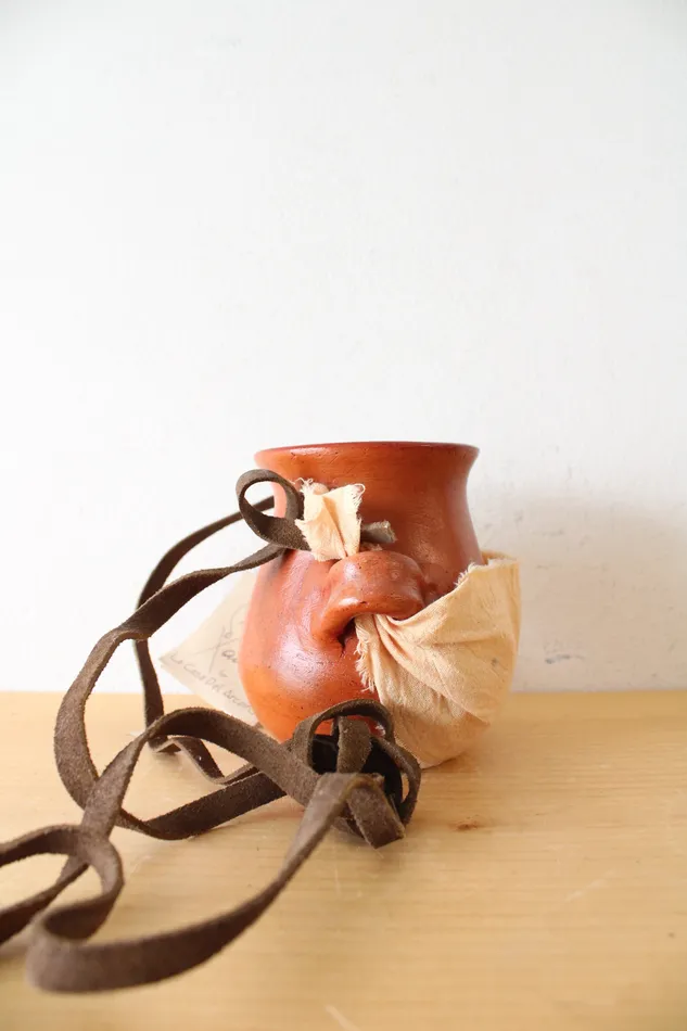 NEW Maku Xauris Orange Stoneware Pottery Crock Jubilee Thrift Earrings