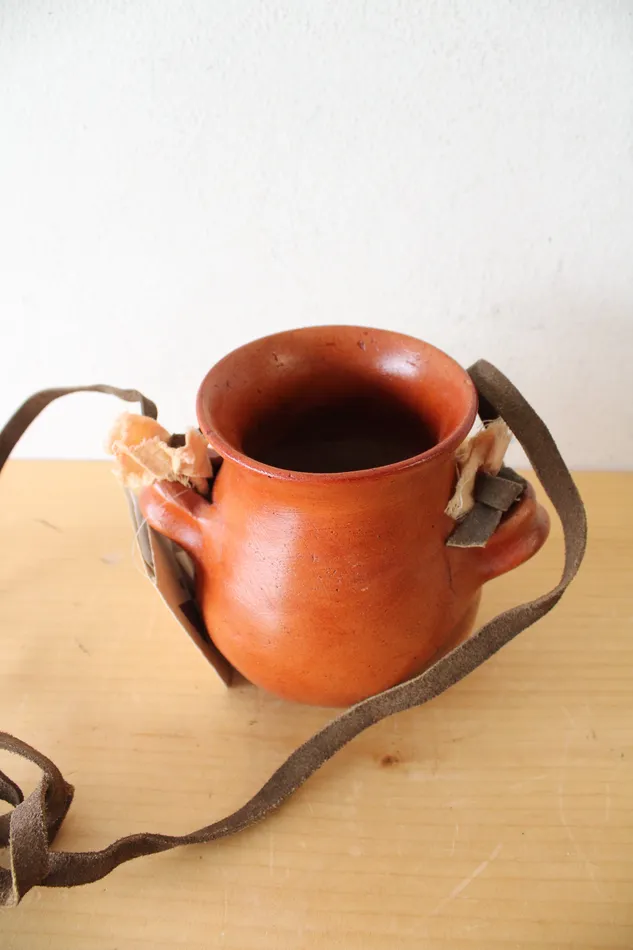 NEW Maku Xauris Orange Stoneware Pottery Crock Jubilee Thrift Earrings