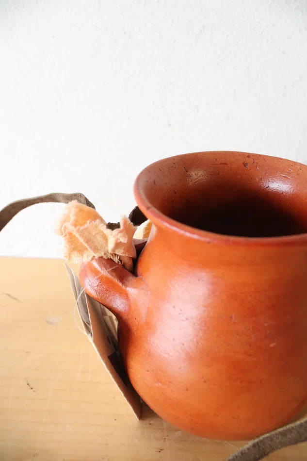 NEW Maku Xauris Orange Stoneware Pottery Crock Jubilee Thrift Earrings