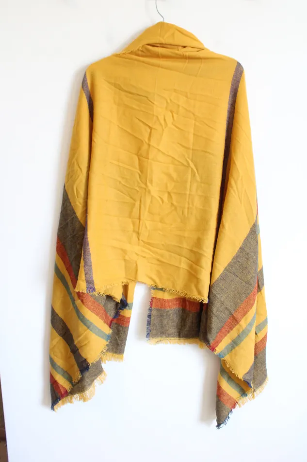 NEW Stitch Fix Octavia Annita Striped Mustard ScarfShawl Jubilee Thrift Earrings