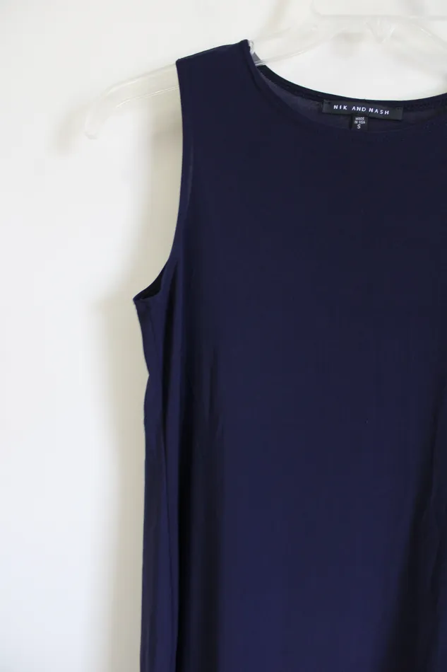 Nik And Nash Navy Blue Pink Color Blocked Stretch Dress S Nik And Nash Necklaces